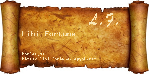 Lihi Fortuna névjegykártya